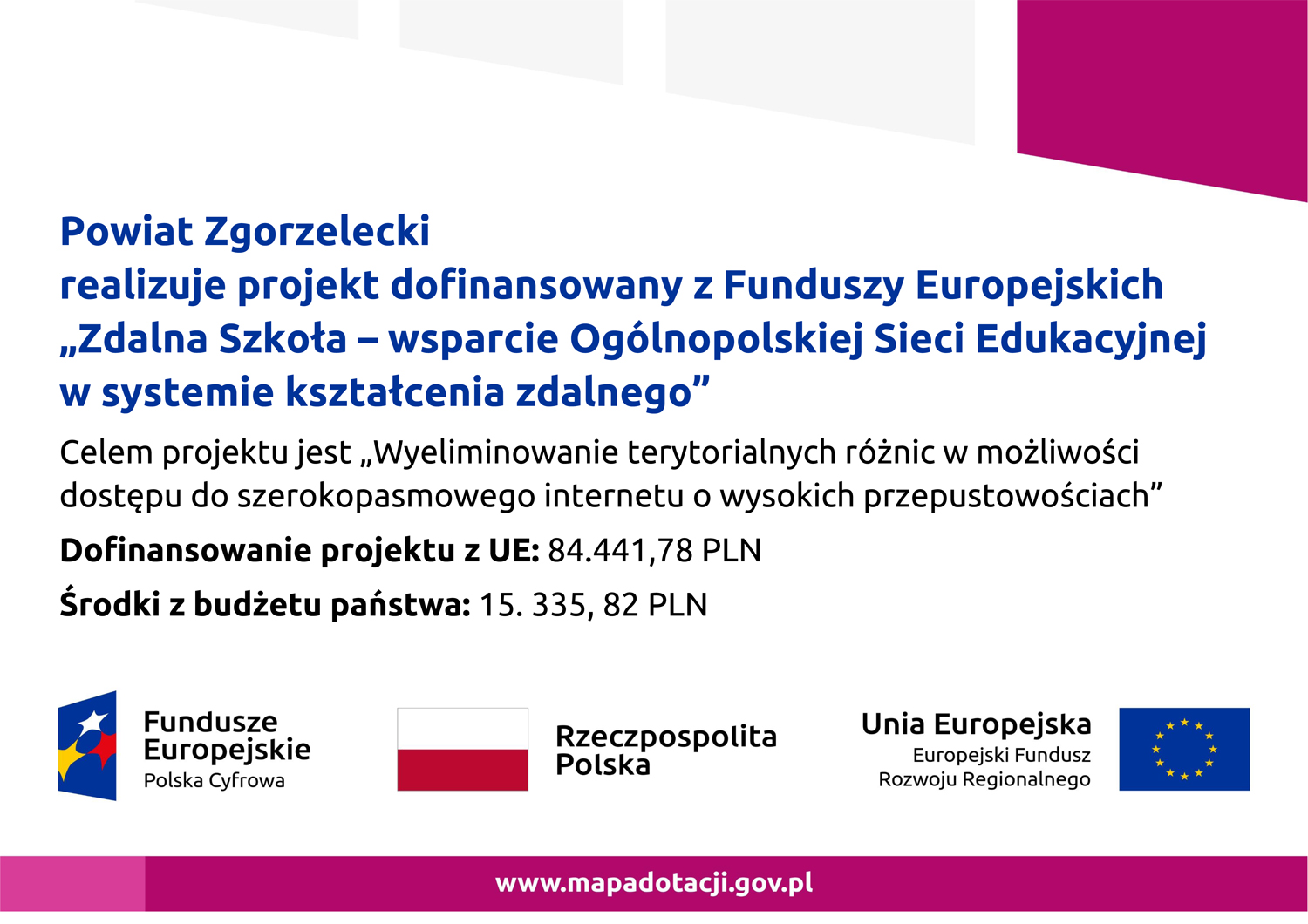 „Zdalna Szkoła – wsparcie Ogólnopolskiej Sieci Edukacyjnej w systemie kształcenia zdalnego”