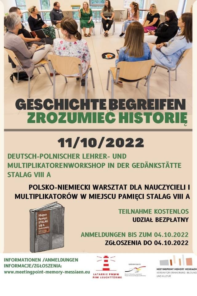 Plakat Zrozumieć historię, polsko niemieckie warsztaty dla nauczycieli i multiplikatorów