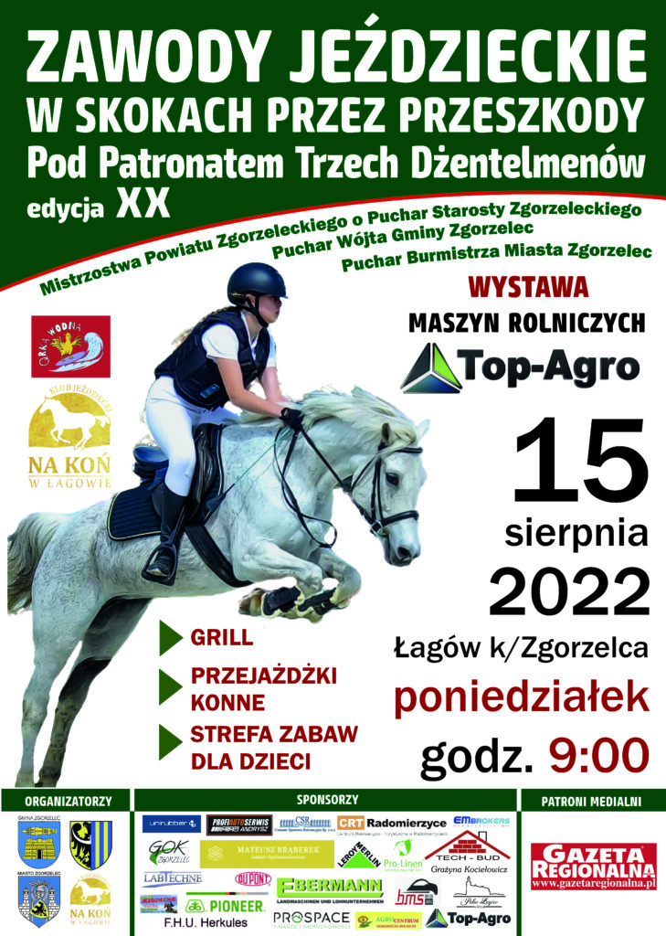 Plakat Zawody jeździeckie w skokach przez przeszkody