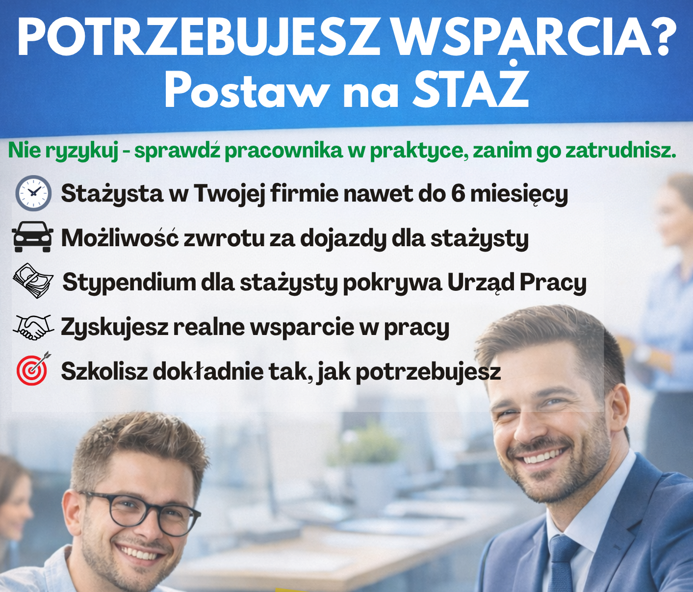 Potrzebujesz wsparcia w firmie? Postaw na staż!